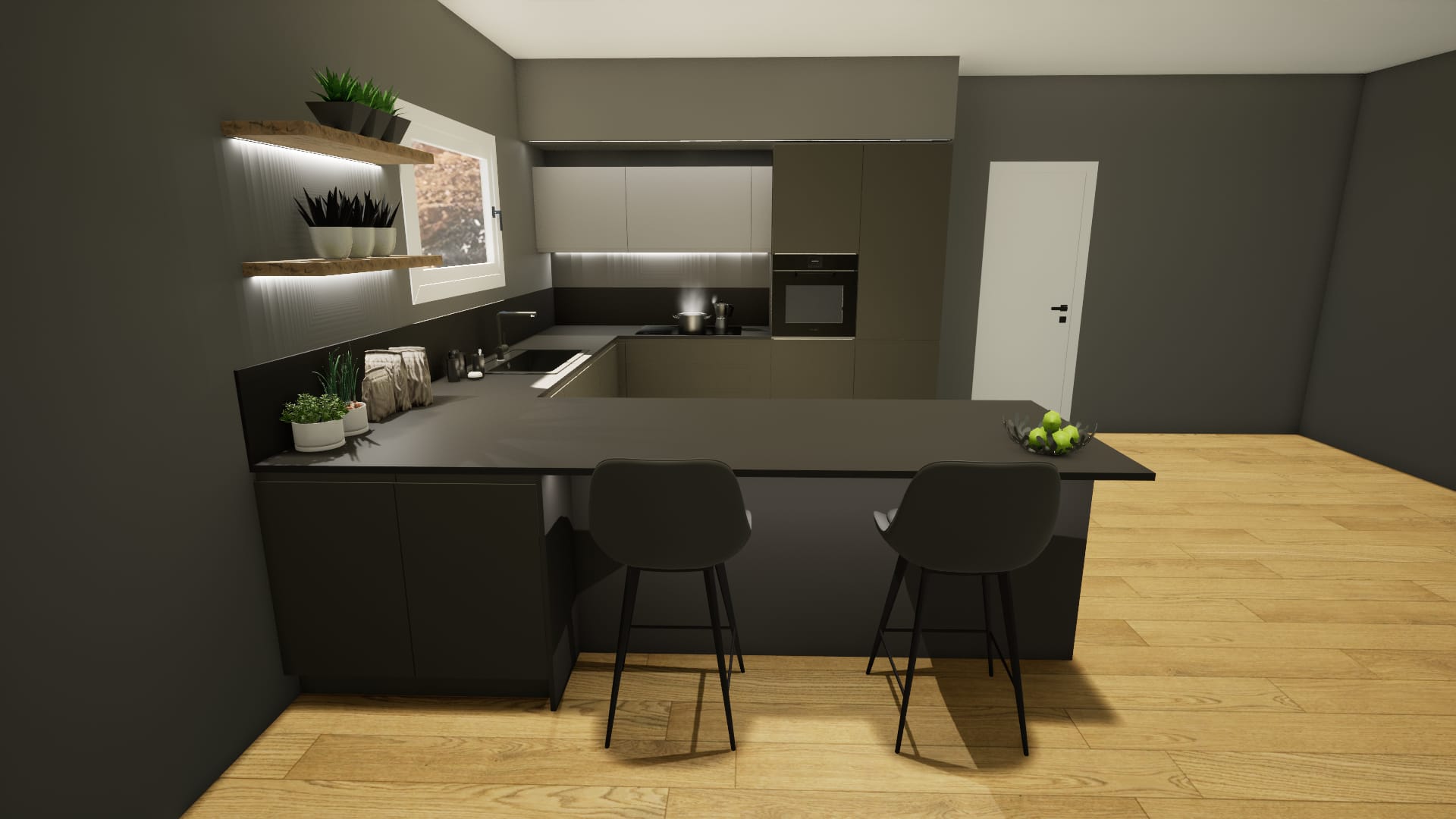 Porzione di bifamiliare al piano terra con 3 camere